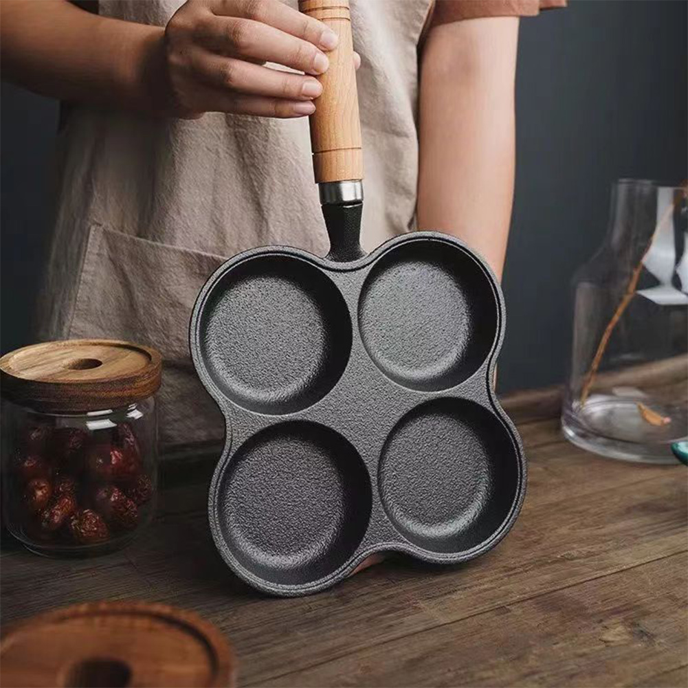 Egg Waffle Pan - 4-Hole Frying Pan Non Stick Breakfast