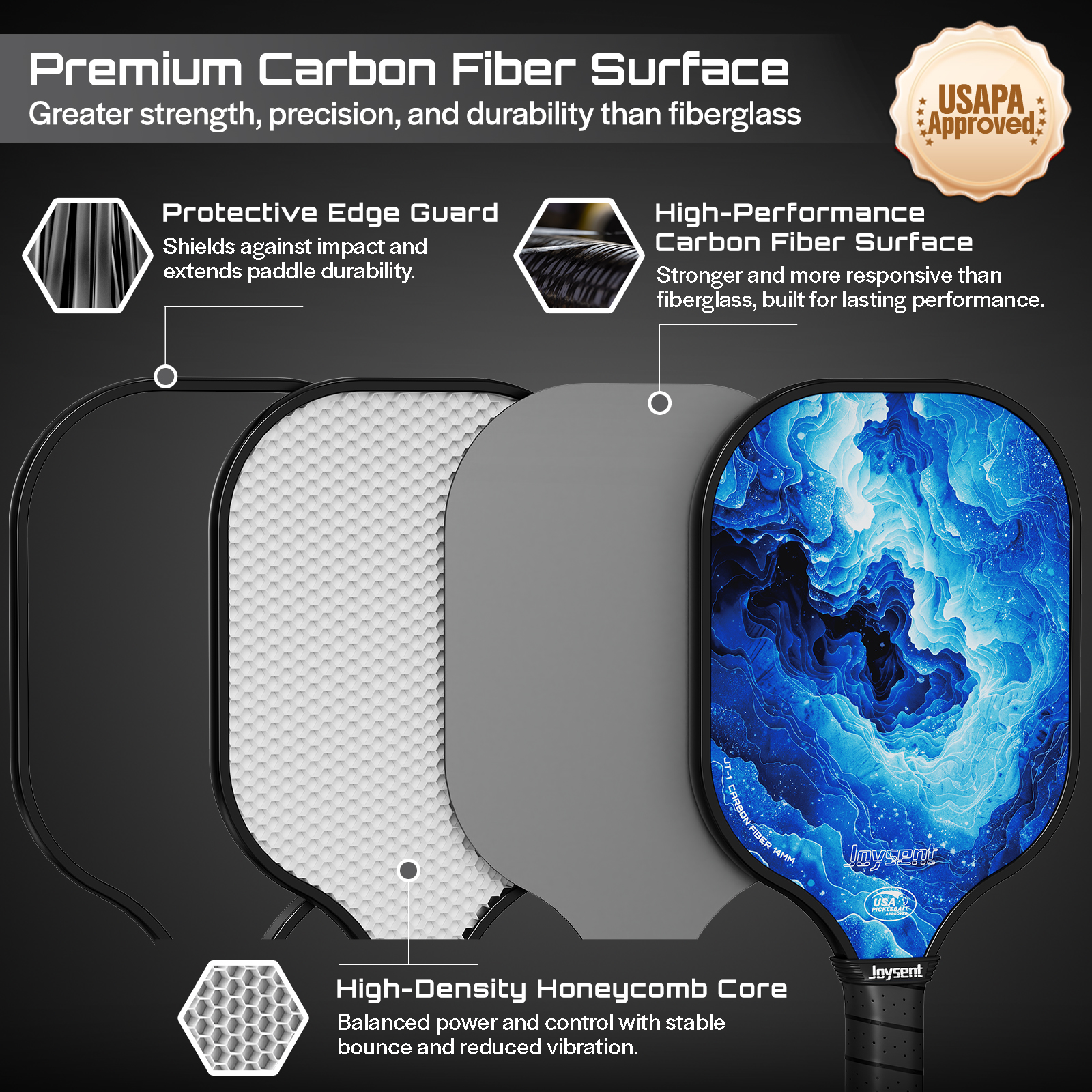 Joysent USAPA Approve Pickleba – Crepe Pan Carbon Bewertung und Preis