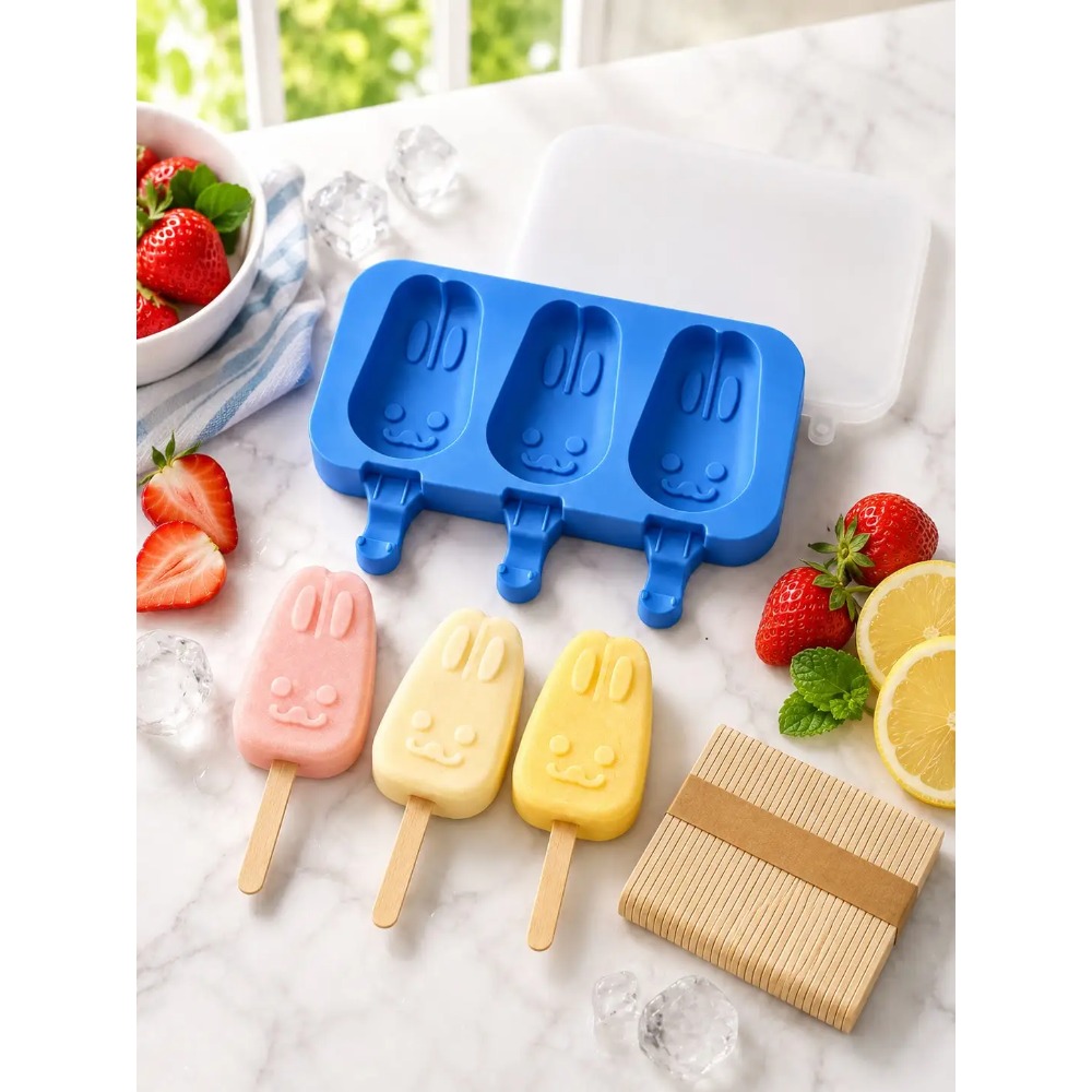 1pc 3-Cavity Silicone Popsicle – Bunny Cake Mold Bewertung und Preis