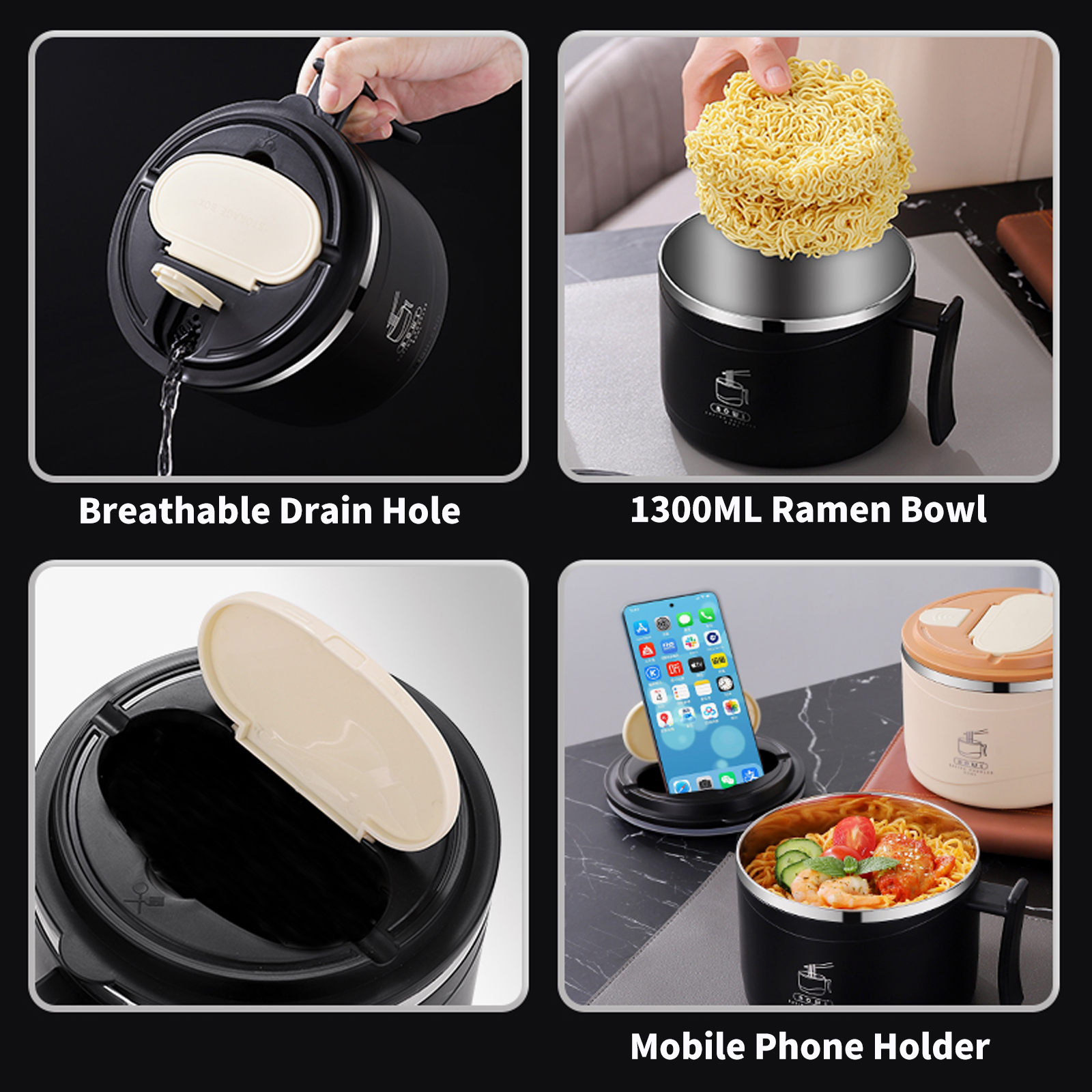1300ml Ramen Bowl With Lid Sta – Dim Sum Basket Bewertung und Preis
