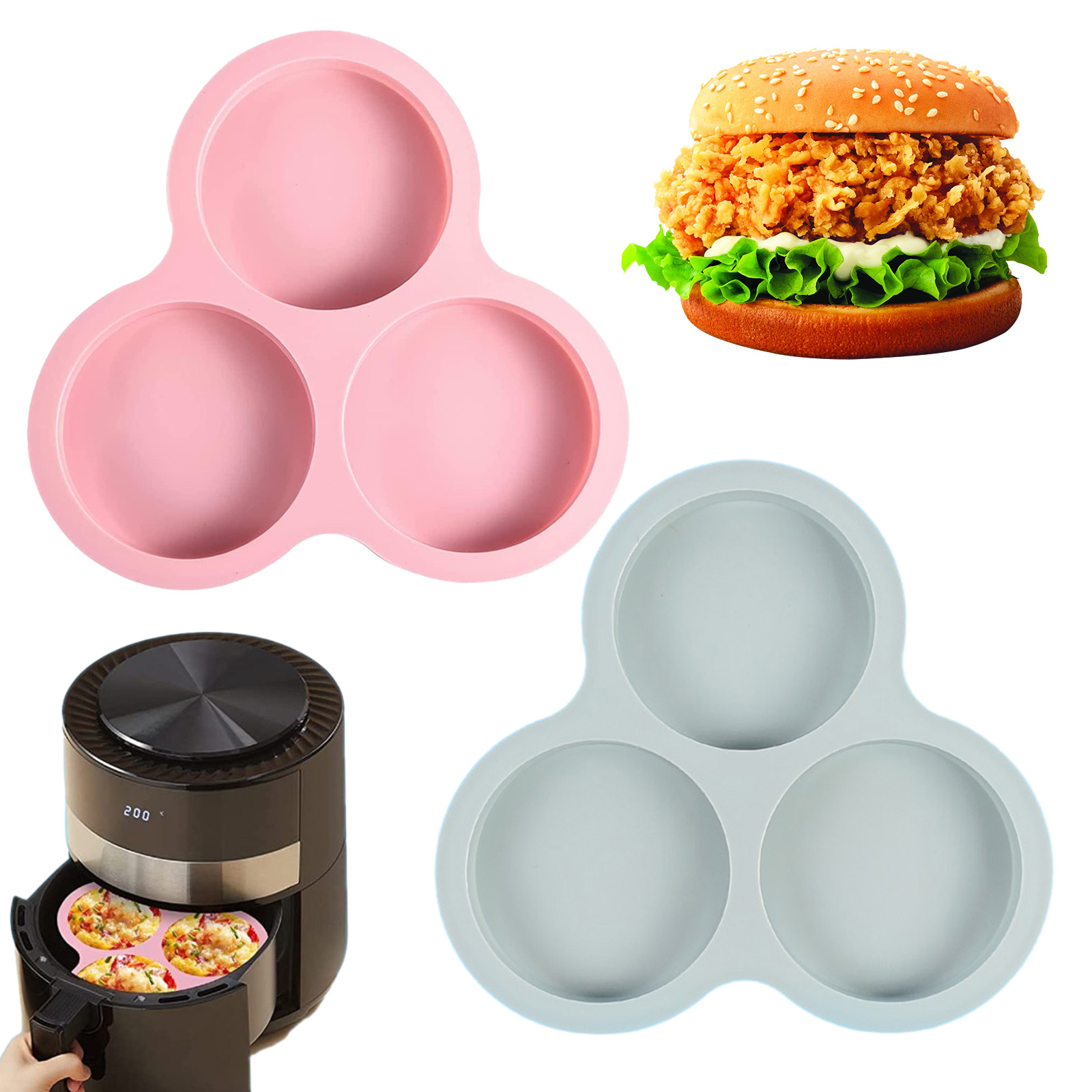 1/2pcs Silicone Air Fryer Egg  – Egg Waffle Pan Bewertung und Preis