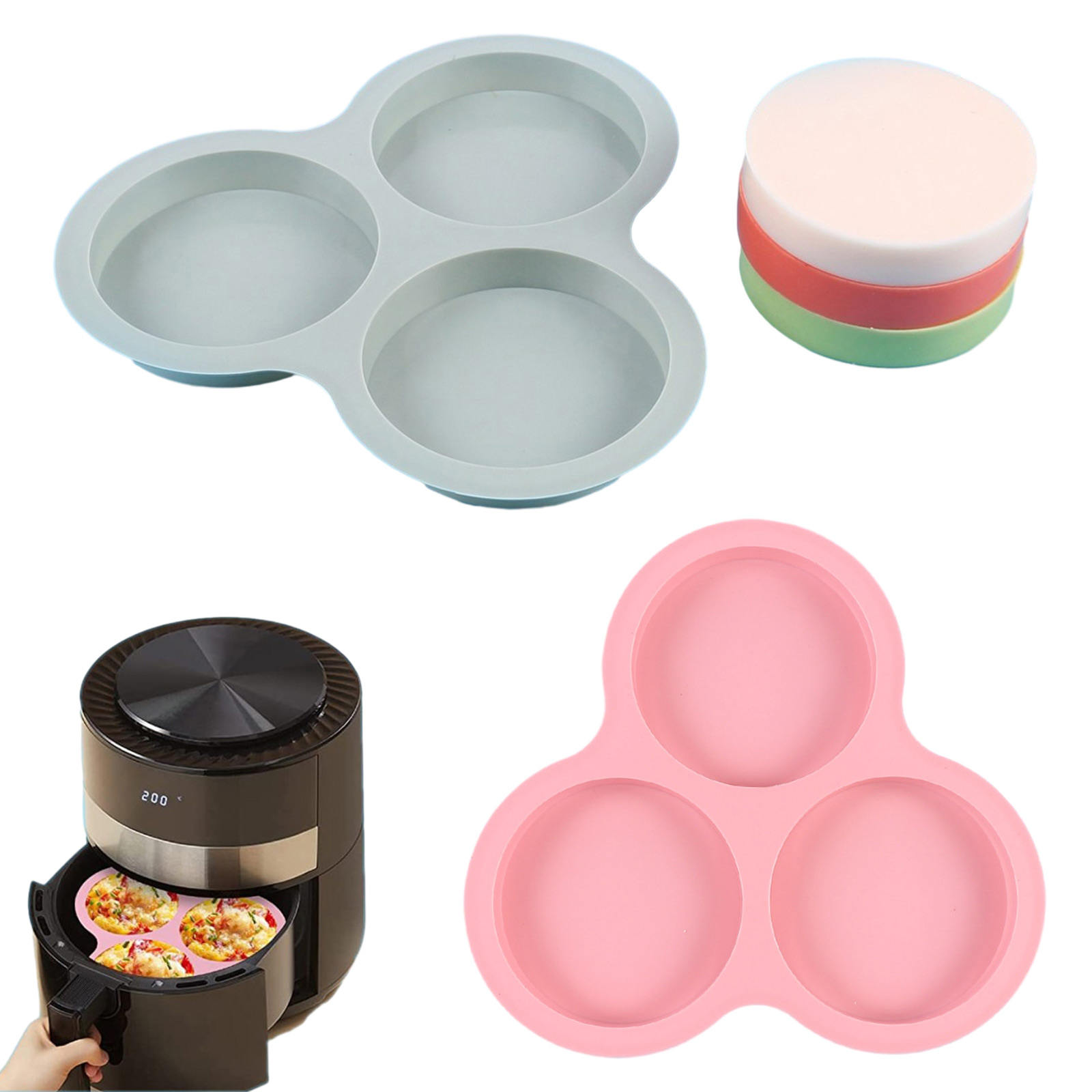 1/2pcs Silicone Air Fryer Egg  – Egg Waffle Pan Bewertung und Preis