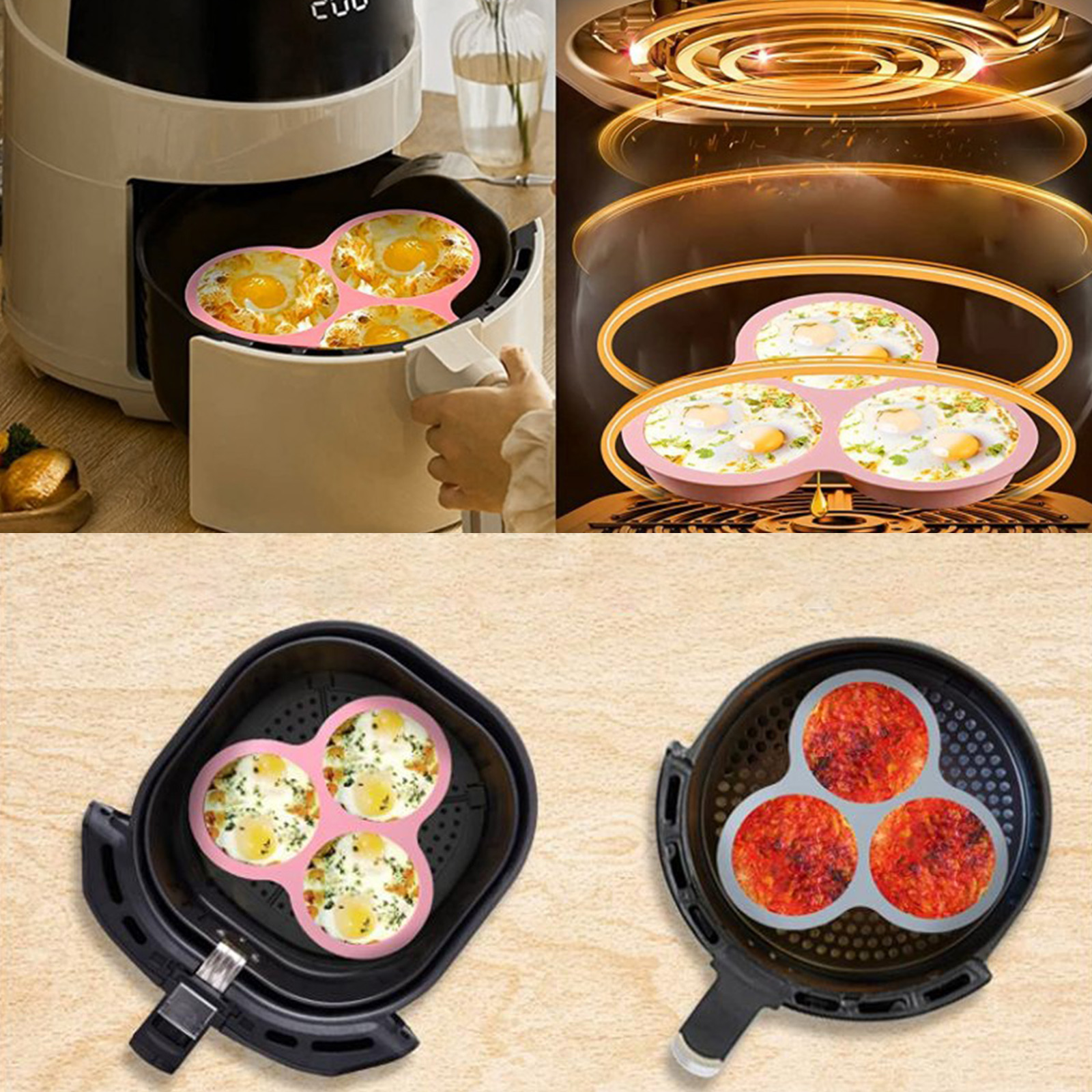 1/2pcs Silicone Air Fryer Egg  – Egg Waffle Pan Bewertung und Preis