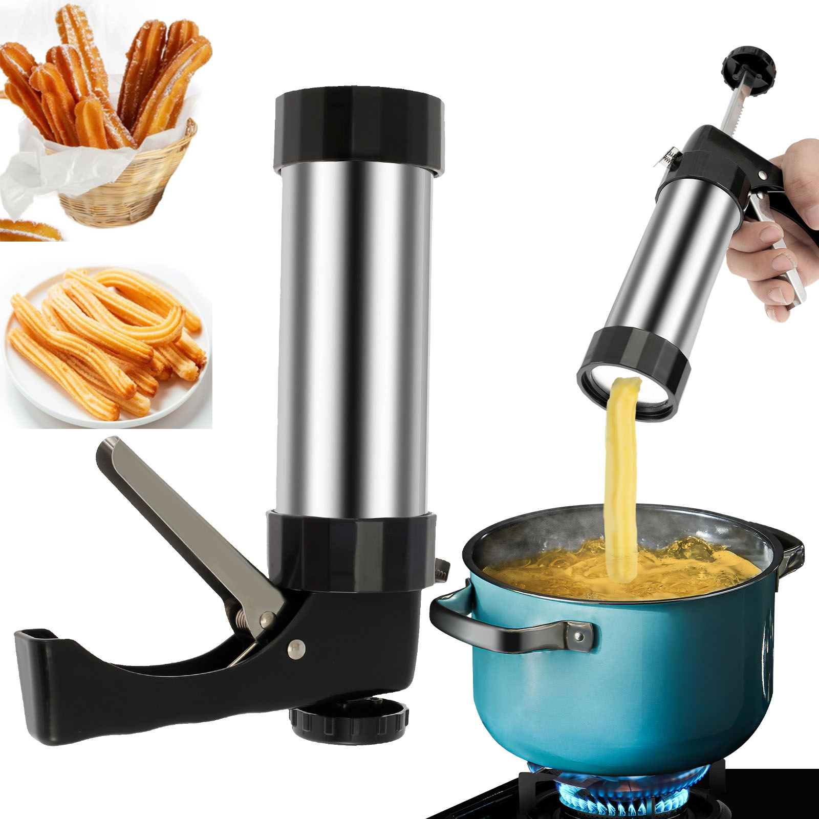 Cookie Press Gun Kit Stainless – Churros Maker Gun Bewertung und Preis
