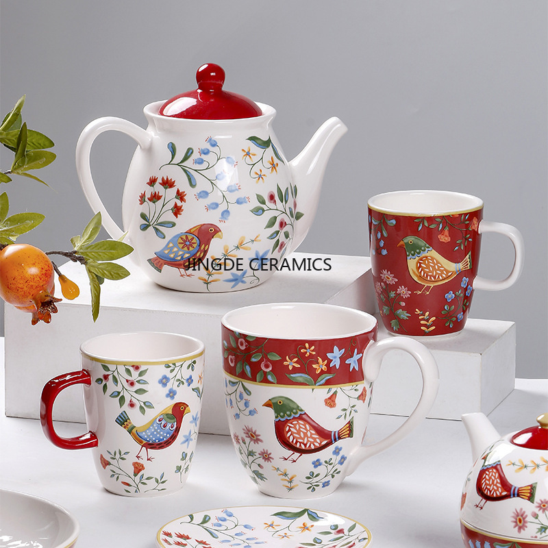 1pc European Ceramic Red Flowe – Dim Sum Basket Bewertung und Preis