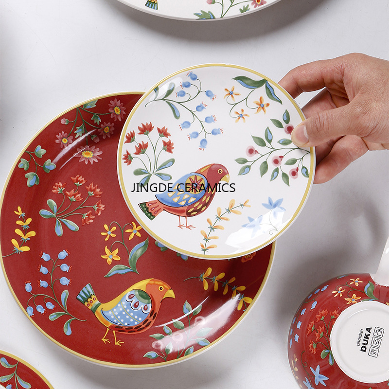 1pc European Ceramic Red Flowe – Dim Sum Basket Bewertung und Preis