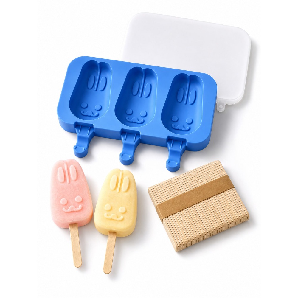 1pc 3-Cavity Silicone Popsicle – Bunny Cake Mold Bewertung und Preis