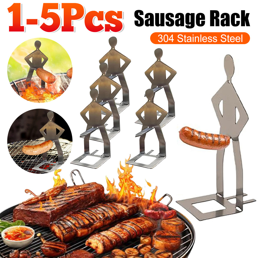 1-5PCS Stainless Steel BBQ Sau – Hot Dog Press Bewertung und Preis