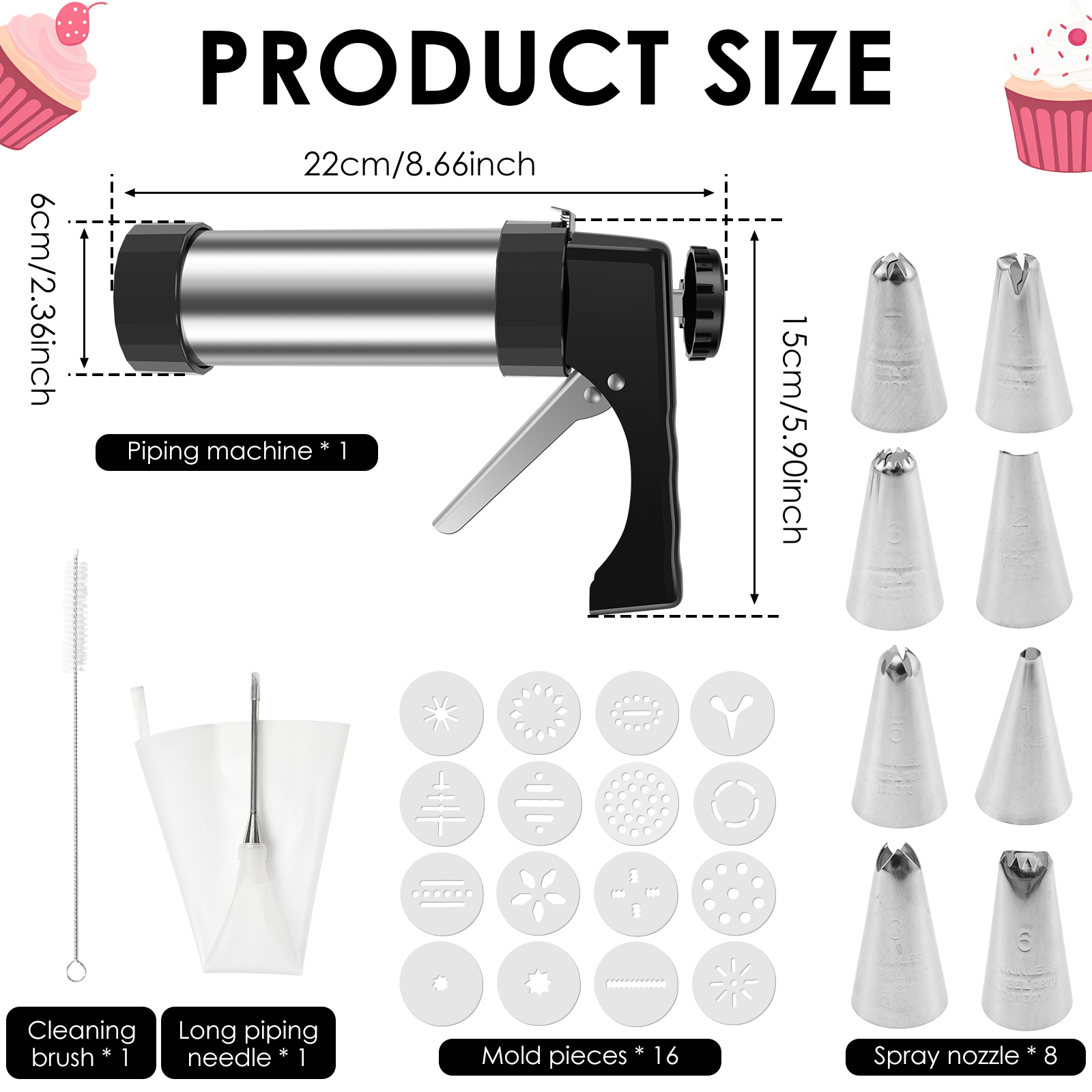 Stainless Steel Cookie Gun Chu – Churros Maker Gun Bewertung und Preis
