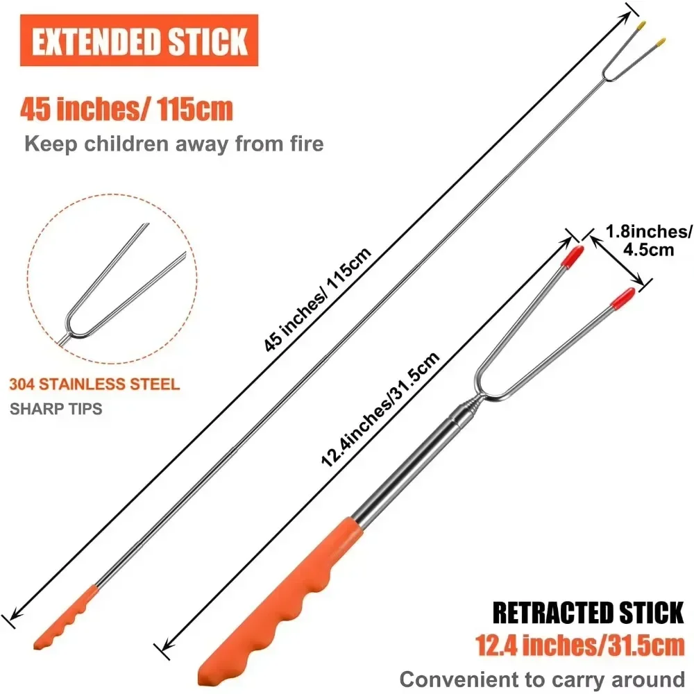 New BBQ Forks Telescopic  Barb – Corn Dog Stick Bewertung und Preis